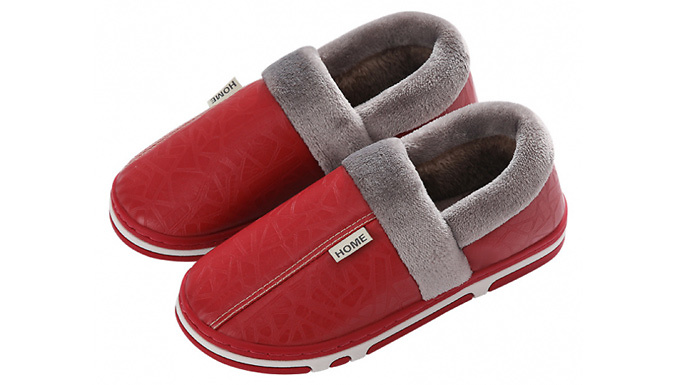 Men & Women's Waterproof Plush Winter Slippers - 5 Colours & 5 Sizes