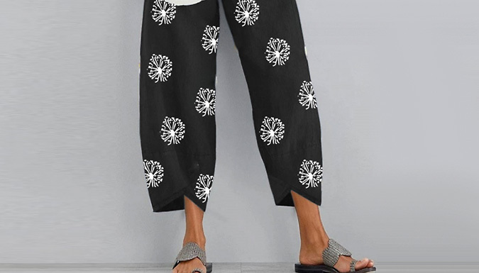 Loose Dandelion Print Pants - 5 Colours & 7 Sizes