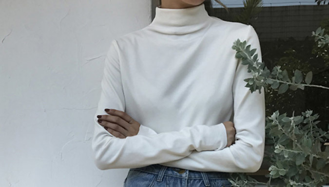 High-Neck Long Sleeve Top - 8 Colours & 3 Sizes