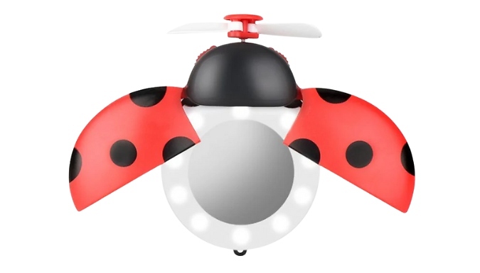 3-in-1 Ladybug Fan with LED Light & Mirror - 3 Colours!