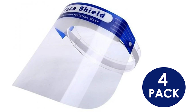 4-Pack of Disposable Face Shield Visors