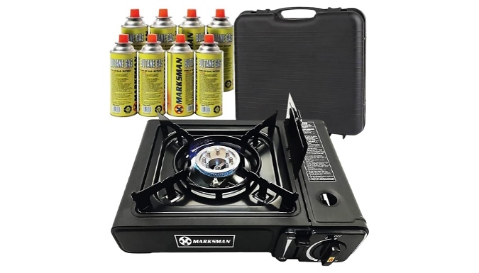 Portable Gas Stove with 8 Butane Gas Canisters