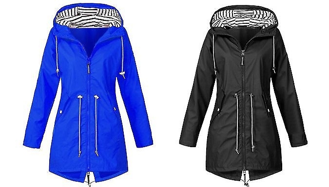 Hooded Longline Raincoat - 6 Colours & 8 Sizes!