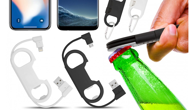 Multifunctional Cable Charger With Bottle Opener - 2 Colours