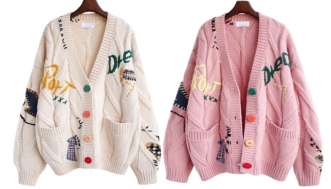 Women’s Jacquard Knit Cardigan - 3 Colours, 5 Sizes!