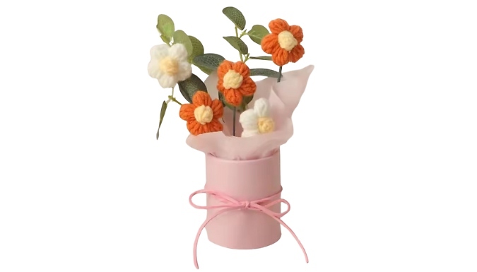 Crochet Flower Bouquet & Vase - 4 Colours!