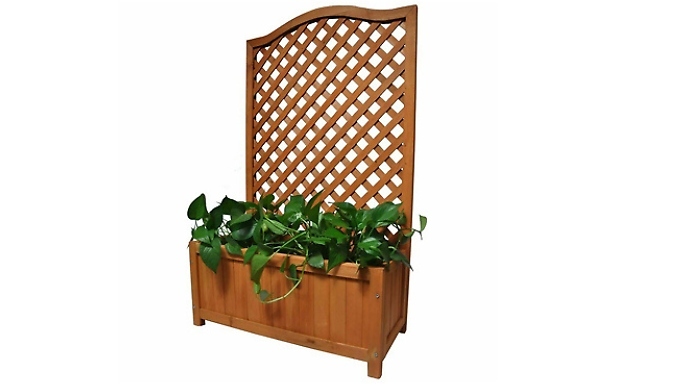 Wooden Garden Planter with Trellis - 2 Colours