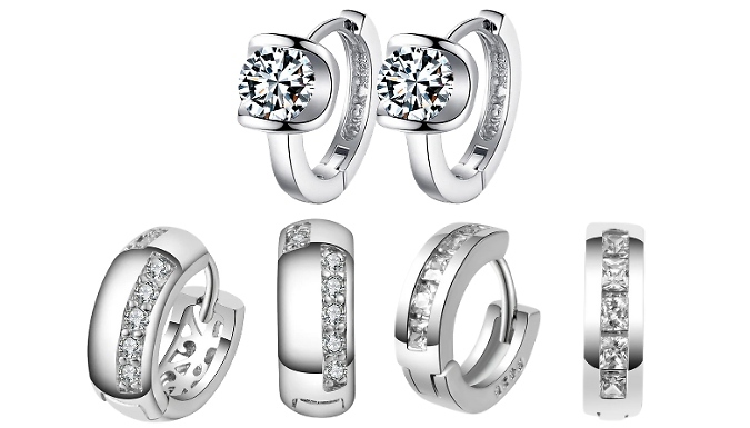 Elegant Swarovski Crystal Huggie Earrings Gift Set