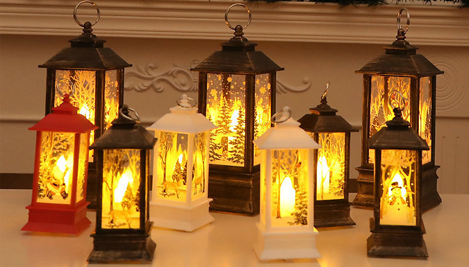 1 or 2 Christmas Light Up Lanterns - 6 Designs