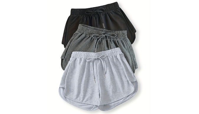 1 or 3 Pairs of Women’s Elastic Drawstring Track Shorts - 3 Colours, 5 Sizes!