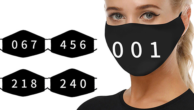 Supertrendinuk 1, 2 or 3-Pack of Squid Game Inspired Face Coverings - 6 Designs