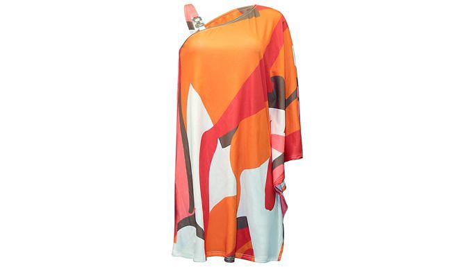 Bold-Print Loose Sleeve Dress - 2 Styles, 4 Sizes