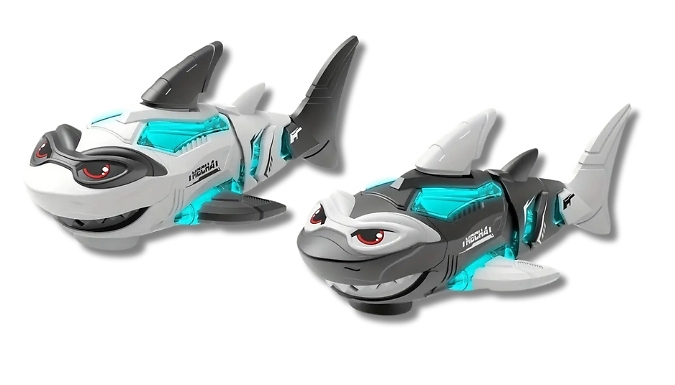 Light-Up Mechanical Shark Toy with Music - 2 Colours