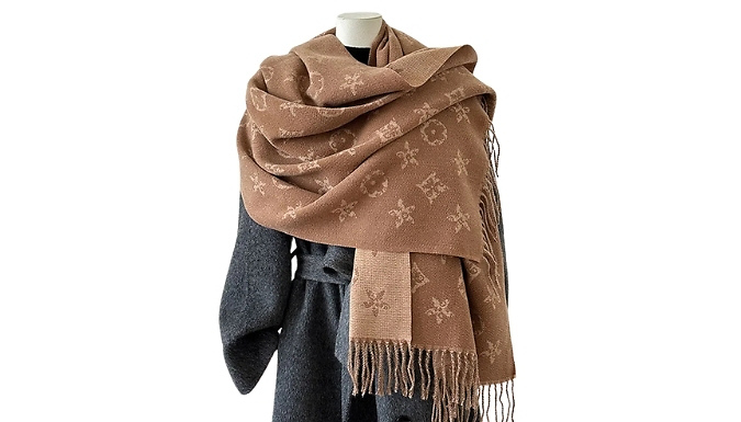 Double-Sided Jacquard Tassel Scarf - 8 Colours