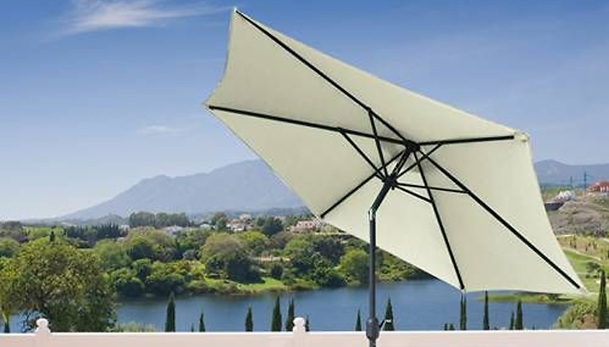 Birchtree Crank Tilting Aluminium Parasol - 5 Colours & 3 Sizes