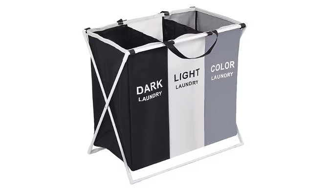 3-Section Laundry Basket