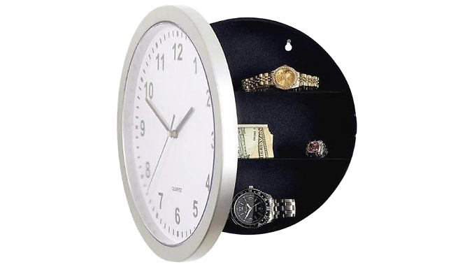Wall Clock Safe with Secret Storage Compartment