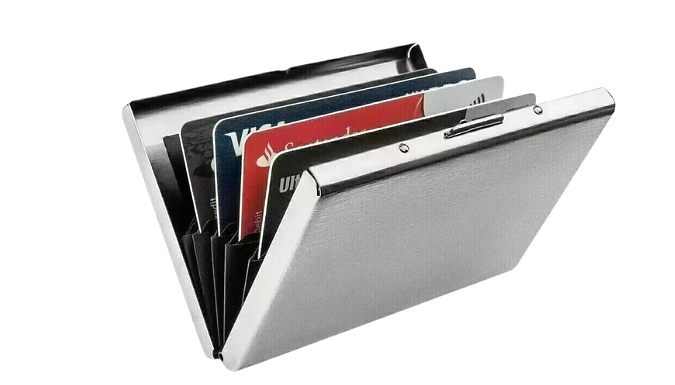 Silver Aluminium Slim RFID-Blocking Card Holder