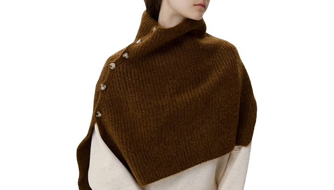 Knitted Button-Down Shawl - 6 Colours