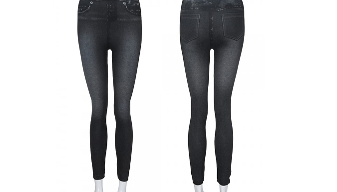 Denim-Style Legging Trousers - 3 Colours & 3 Sizes