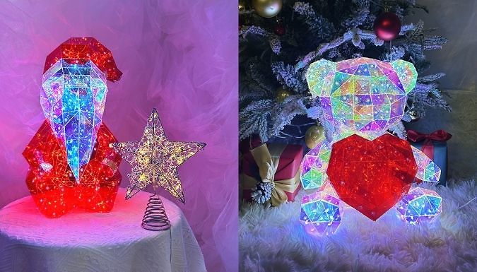 Hologram Rainbow LED Christmas Table Lamp - 5 Styles