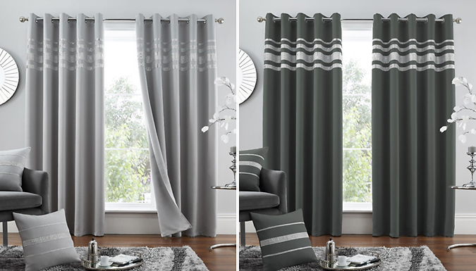 Thermal Blackout 'Kendal' Curtains - 4 Sizes & 4 Colours