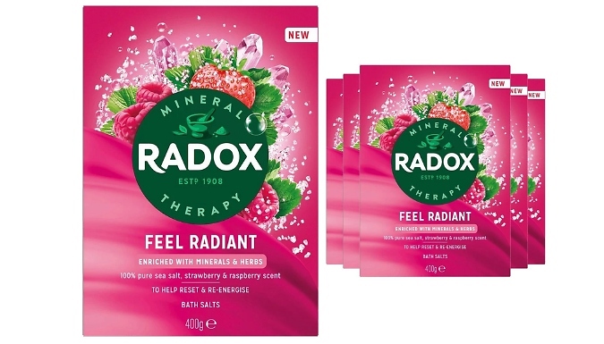 6-Pack of Radox Mineral Therapy Feel Radiant Bath Salts - 400g Per Pack!