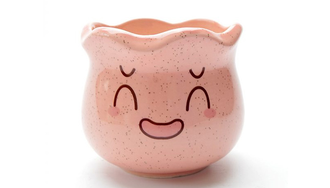 Cartoon Expression Ceramic Flower Pot - 6 Colours