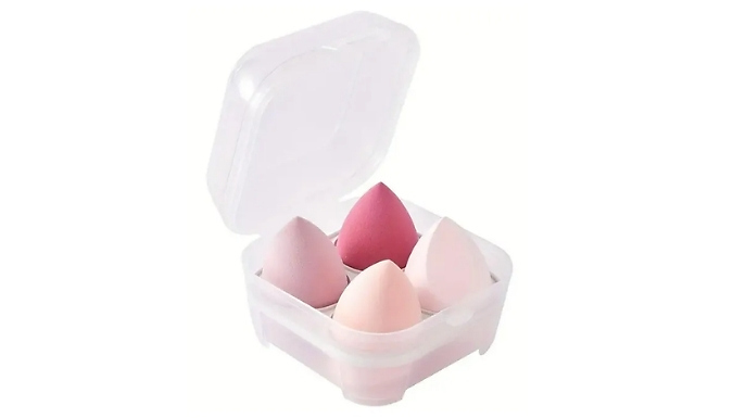 4-Pack of High-Density Makeup Sponges - With Storage Box!