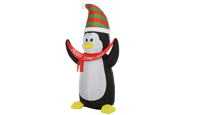 HOMCOM 2.4m LED Christmas Inflatable Penguin