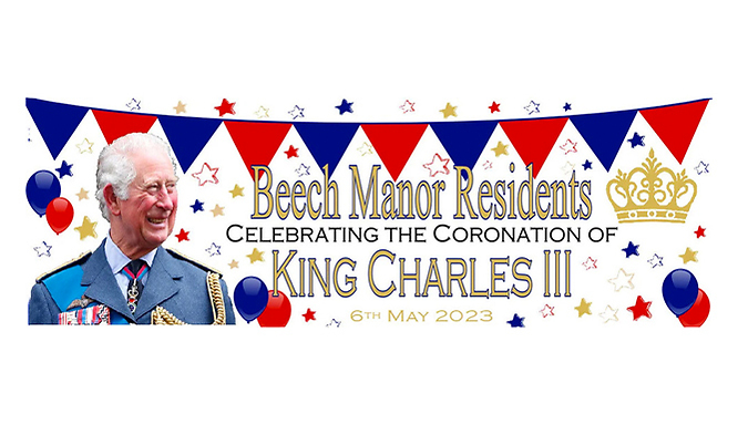 1 or 3 King Charles III Coronation Banners - 3 Designs