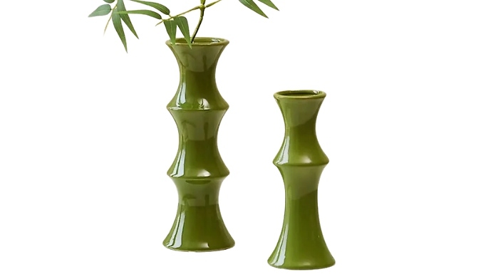 Bamboo-Shaped Ceramic Vase - 2 Colours, 2 Sizes!