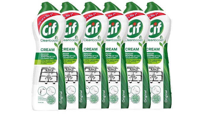 2, 4 or 6-Pack of CIF Cleanboost Original Multipurpose Cleaner Cream - 750ml