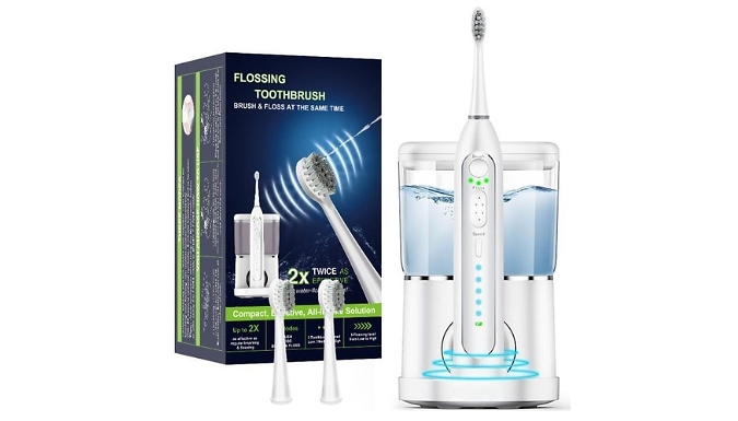 3-in-1 Electric Toothbrush & Dental Water Flosser Combo - 2 Colours