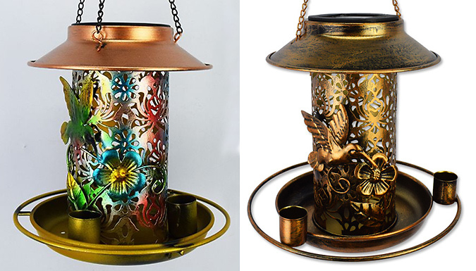 Metal Solar Bird Feeder - 2 Designs