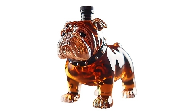 Bulldog-Shaped Whiskey Decanter Bottle