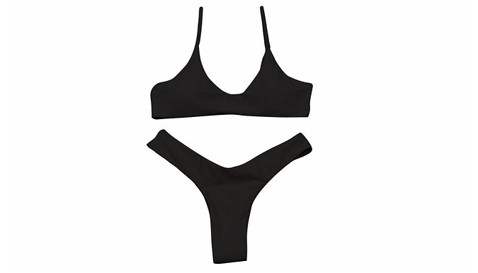 2-Piece Block Colour Skimpy Bikini Set - 3 Colours & 4 Sizes