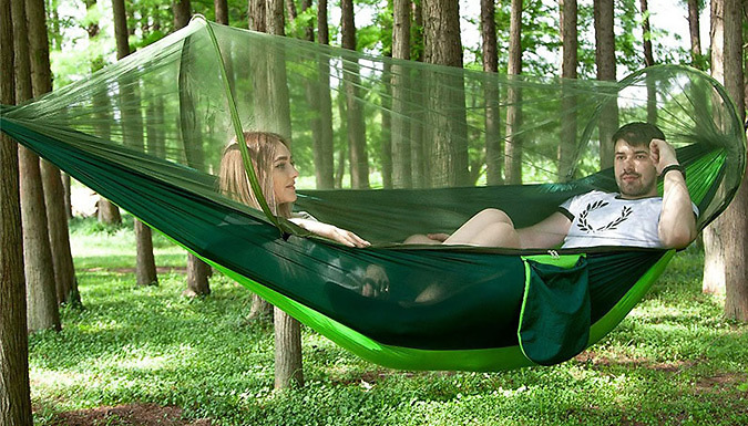 Outdoor Portable Anti-Mosquito Camping Hammock - 5 Colours & 2 Sizes