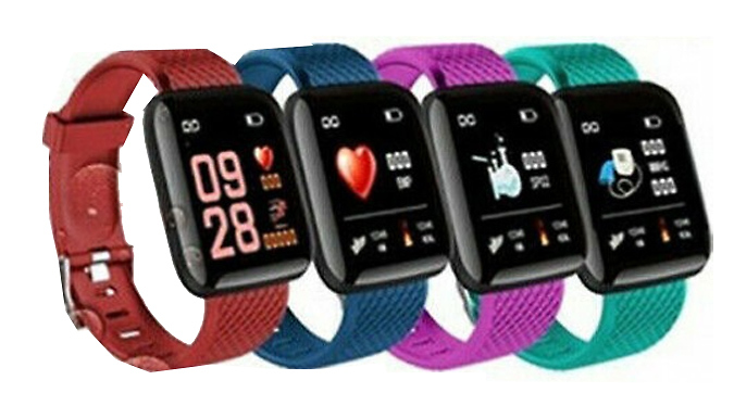116-Plus Fitness Tracker With HR and BP Monitor - 5 Colours