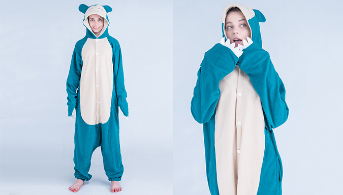 Soft Cartoon Snore Bear Hooded Onesie - 2 Colours & 4 Sizes