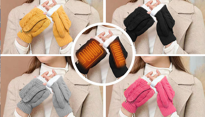 Knitted USB Heated Mittens - 4 Colours