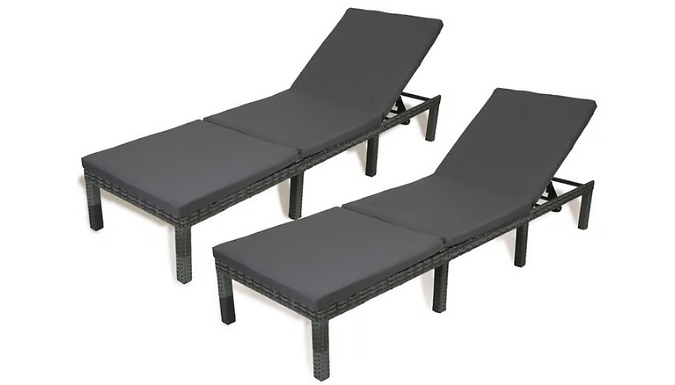 1 or 2-Pack of Solterra Weatherproof Reclining Sun Loungers