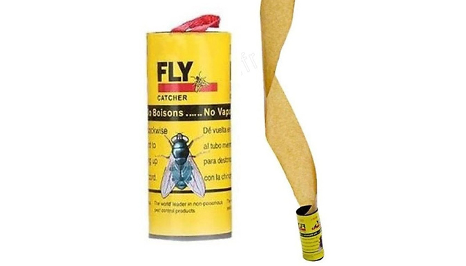 Set of 4 Sticky Fly Trapping Paper Rollers