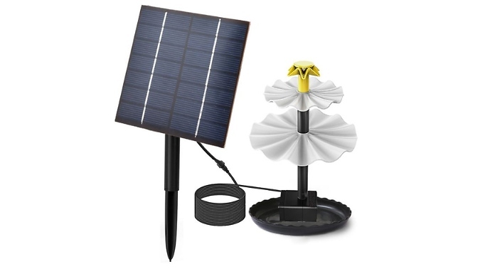 Solar Powered 2-Tiered Bird Bath