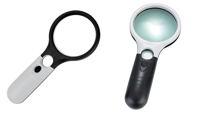 Double Sided Magnifying Glass with Light - 2 Colours