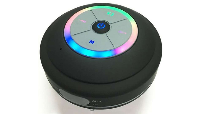 1 or 2 Waterproof Bluetooth Shower Speaker - 5 Colours