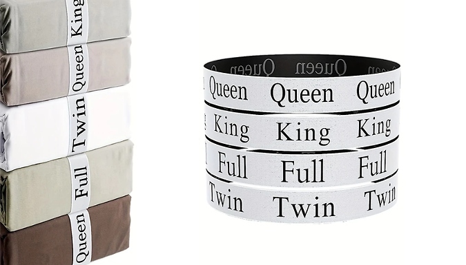 4-Pack of Labelled Bedding Organiser Elastic Straps - King, Queen, Full & Twin!