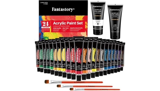 Fantastory 24-Colour Acrylic Paint Set