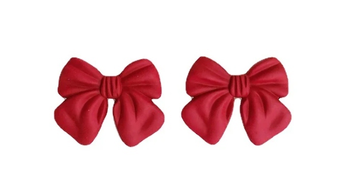 Red Bow Earrings