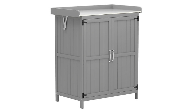 Outsunny Wooden Garden Storage Cabinet